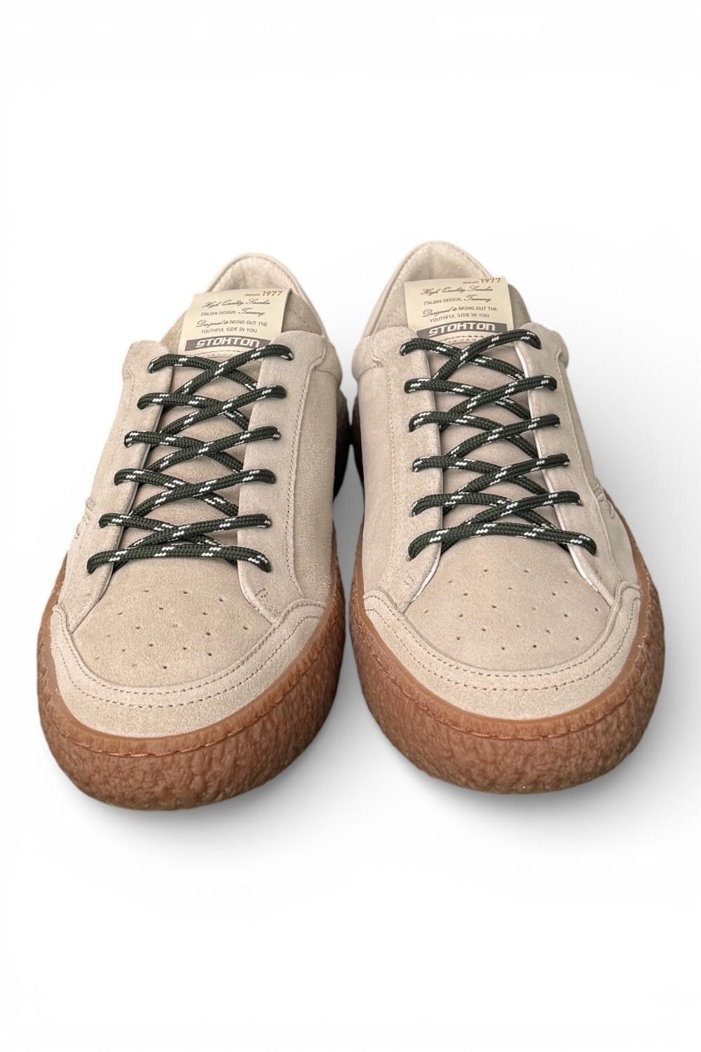 Sneaker uomo Voltio suede sabbia Stokton<BR/> 