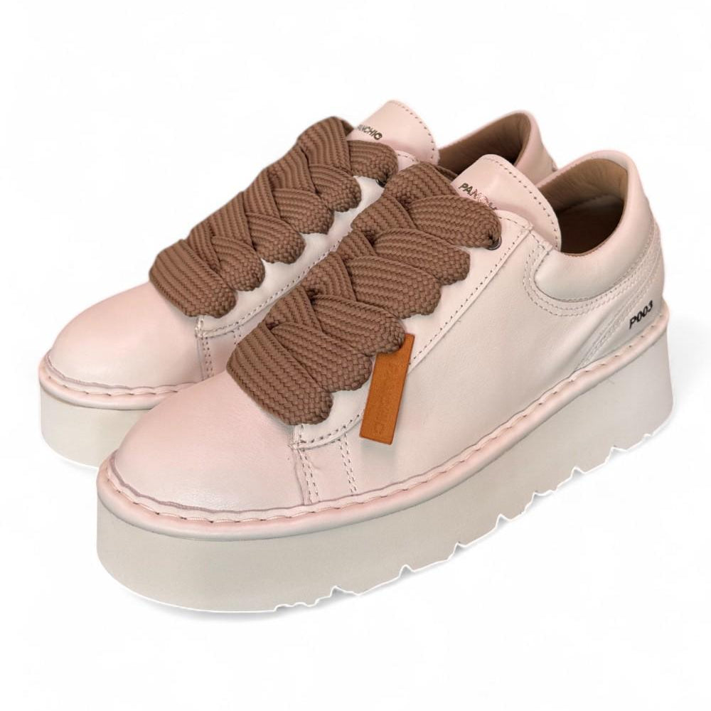 Scarpa allacciata donna Panchic P003 pelle avorio 