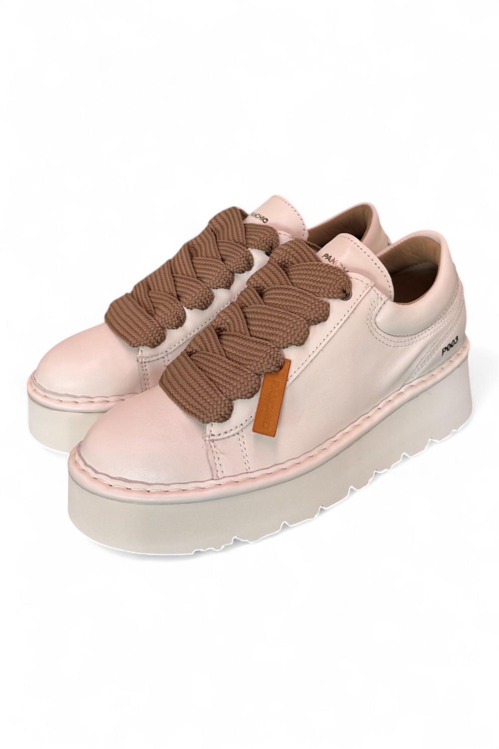 Scarpa allacciata donna Panchic P003 pelle avorio 