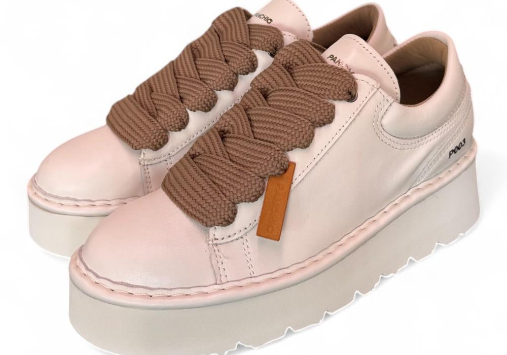 Scarpa allacciata donna Panchic P003 pelle avorio 
