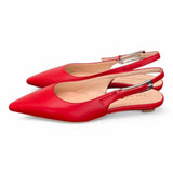 Slingback pelle rosso flat Les Autres<BR/> 