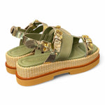 Sandalo asimmetrico kaki Z50 Zanon<BR/> 