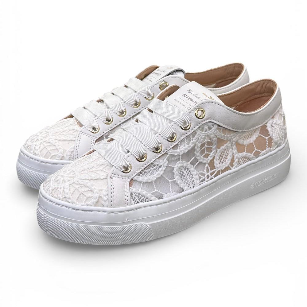 Sneaker donna pizzo bianco Stokton<BR/> 