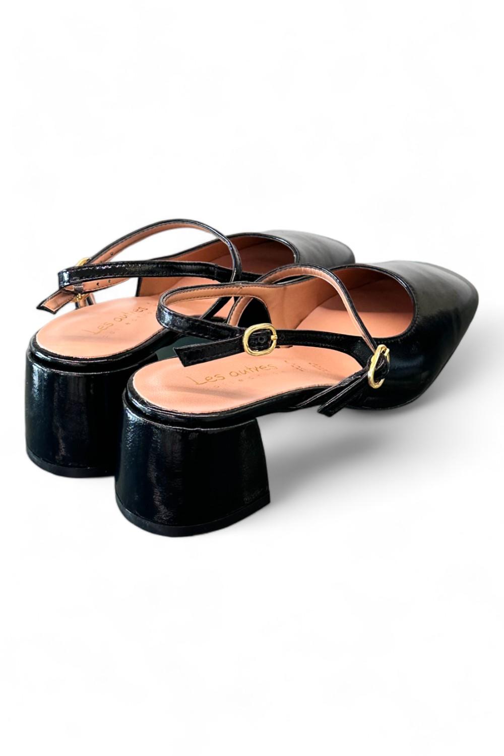 Slingback cintino naplak nero Les Autres tacco 50 