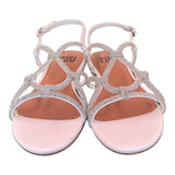 Sandalo incroci strass bianco argento Bibi Lou<BR/> 
