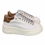Sneaker donna Stokton pelle bianca platform 