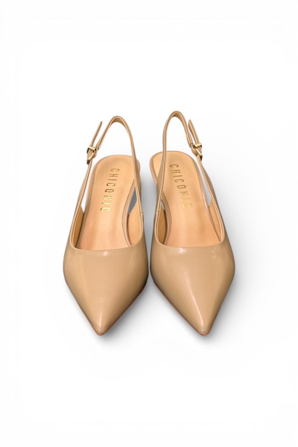 Slingback pelle nude T70 Chiconic 
