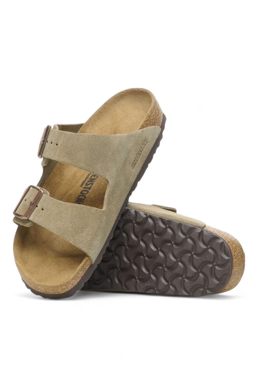 Ciabatta Birkenstock Arizona Suede Taupe 051463 uomo 