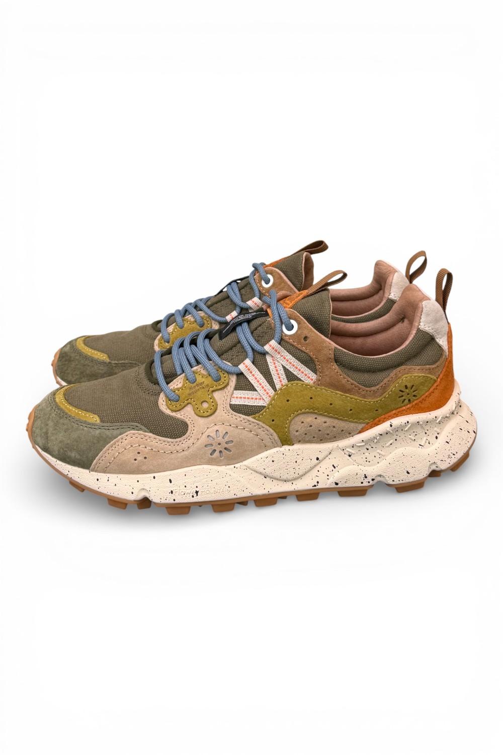 Sneaker uomo Yamano 3 1F06 canvas military Flower Mountain 