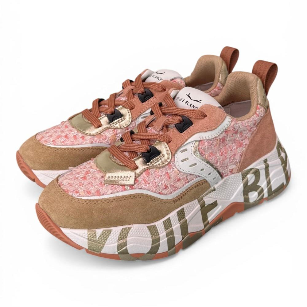 Sneaker donna Voile Blanche Club 105 bianco caramel rosa 2D28 
