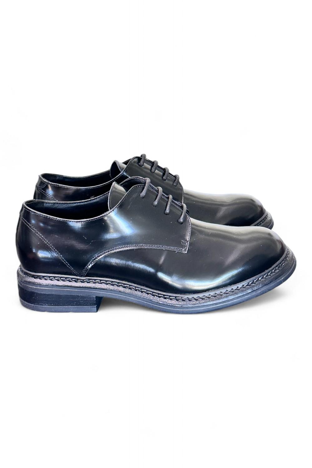 Allacciato liscio donna Uma Parker man style nero<BR/> 