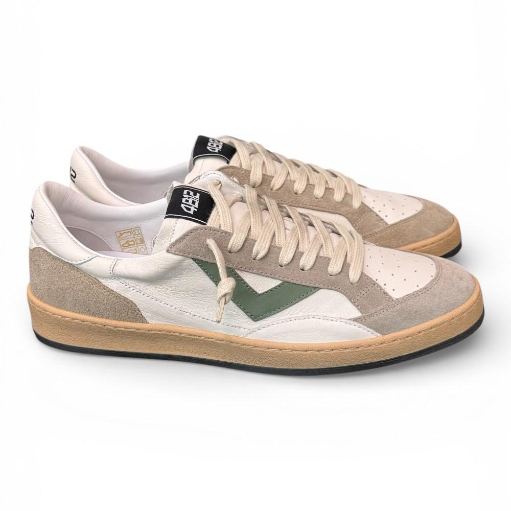 Sneaker uomo 4B12 Play New U1013 bianca grigia verde 