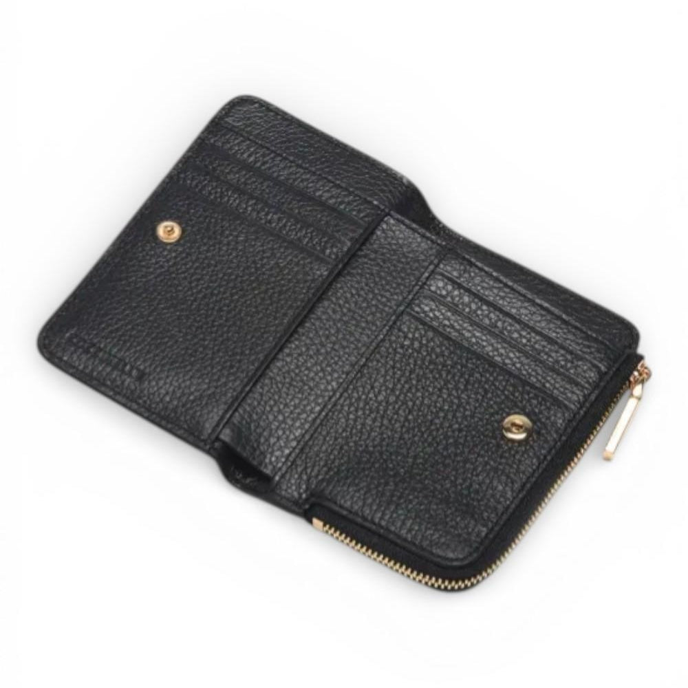 P.foglio piccolo zip metallic soft nero Coccinelle 