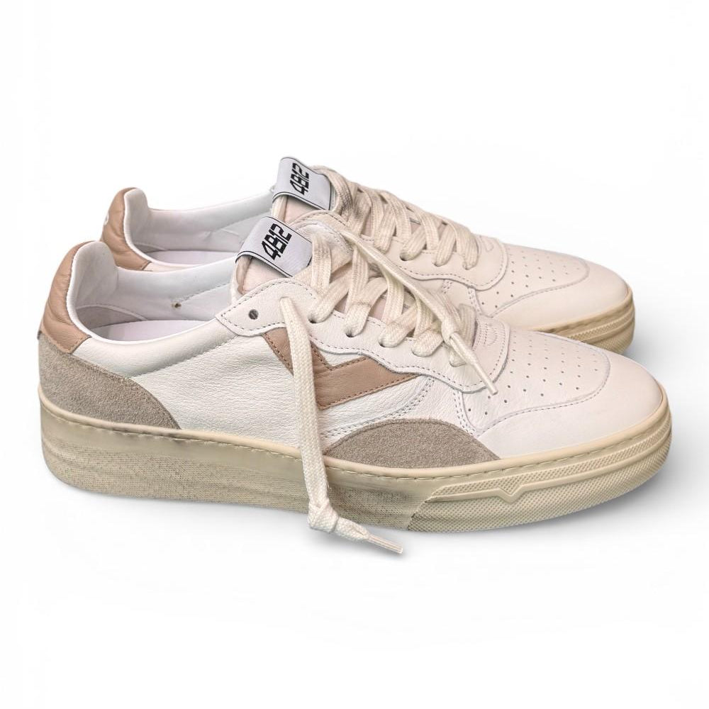 Sneaker uomo 4B12 Hyper U3006 bianca beige grigia 