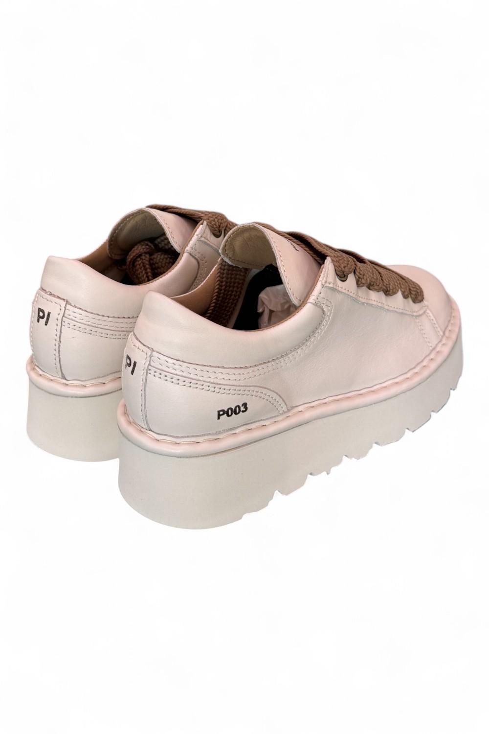 Scarpa allacciata donna Panchic P003 pelle avorio 