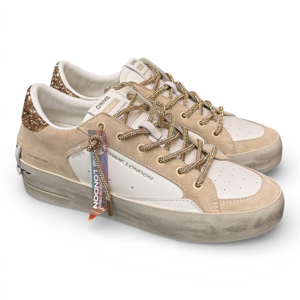 Sneaker De Luxe bianca beige Crime London sw. 
