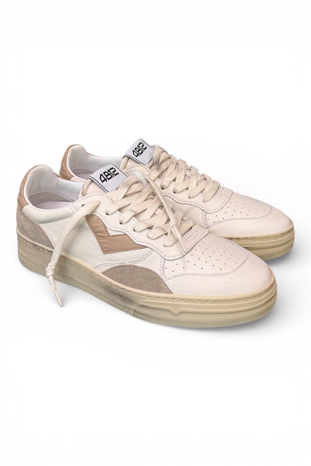 Sneaker uomo 4B12 Hyper U3006 bianca beige grigia 