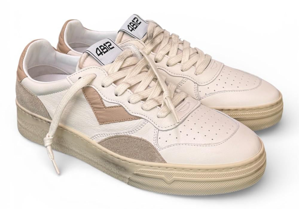 Sneaker uomo 4B12 Hyper U3006 bianca beige grigia 