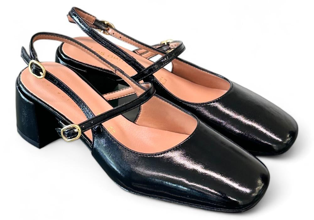 Slingback cintino naplak nero Les Autres tacco 50 