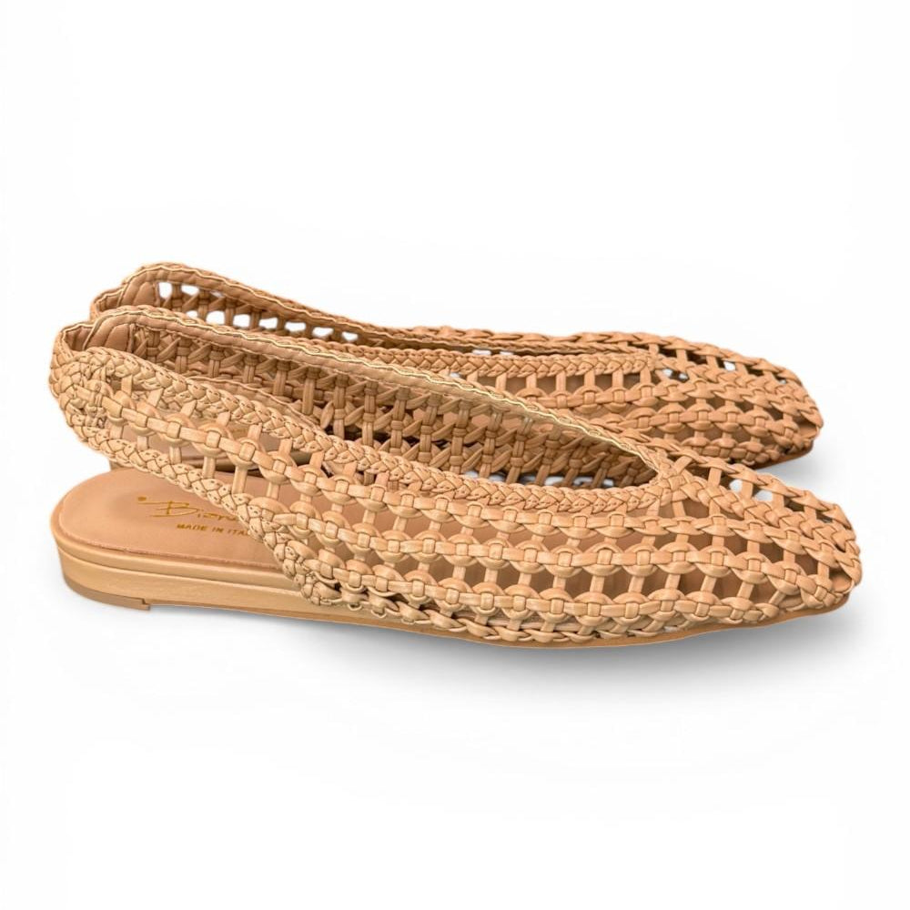 Slingback intrecciata camel Bianca Di 