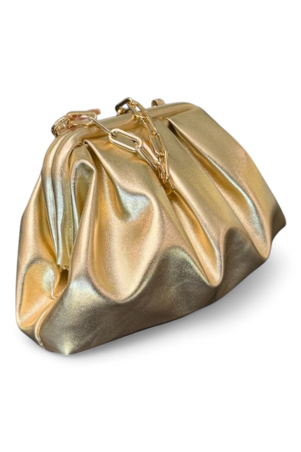 Pochette piccola pouf Scarlet platino 