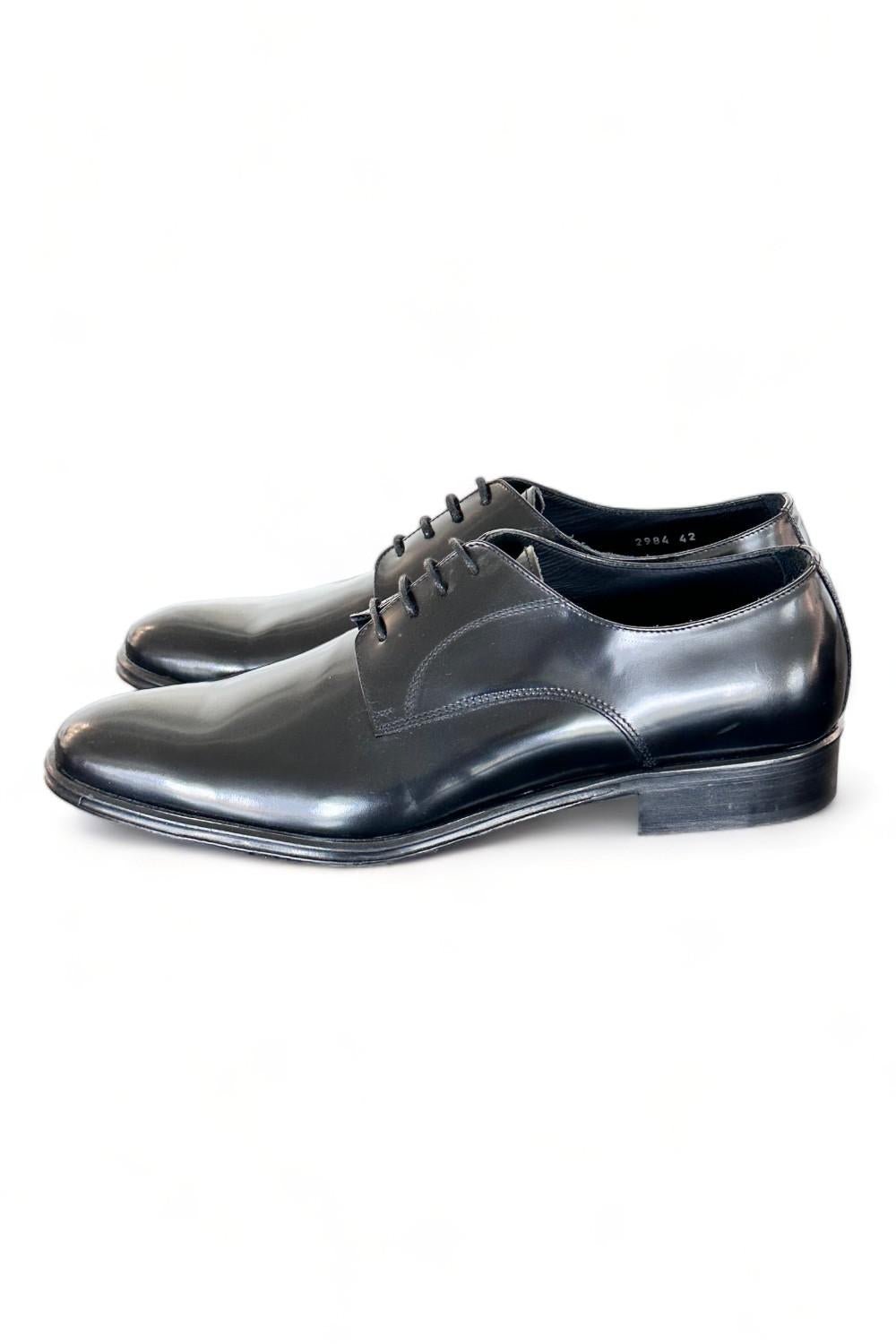 Scarpa allacciata liscia nera cerimonia 
