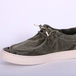 Scarpa uomo tela verde cucitura Natural World 