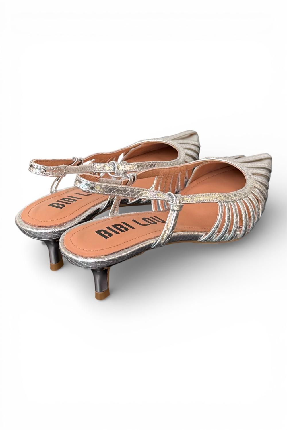 Slingback laminata argento Bibi Lou 