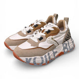 Sneaker donna Voile Blanche Club 105 bianco cuoio borchie 2E42 