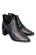 Tronchetto zip asimmetrico nappa nera AS98
