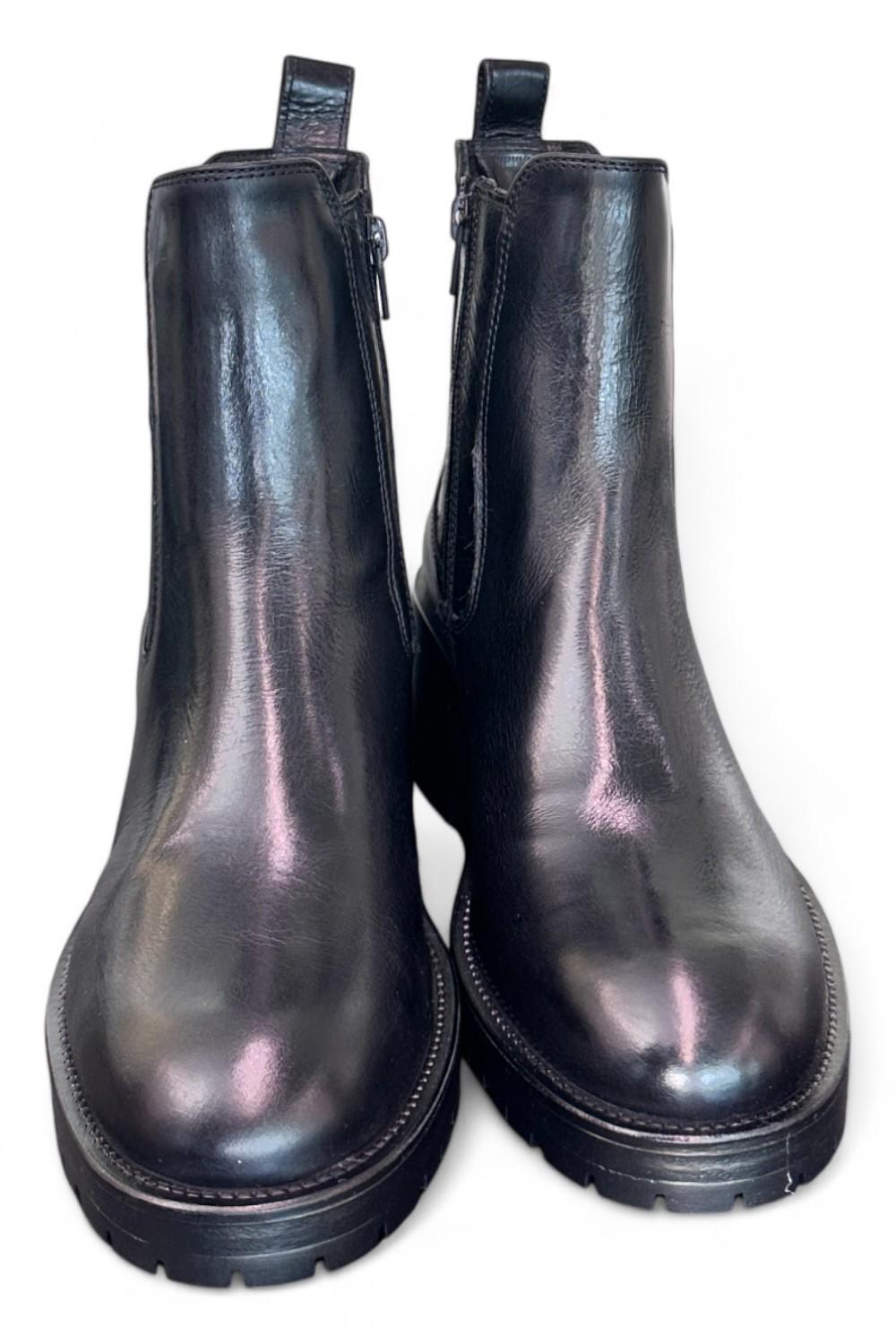 Beatles tacco pelle nera Dei Colli<BR/> 