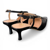 Slingback pelle nera T50  Matteo Pitti 