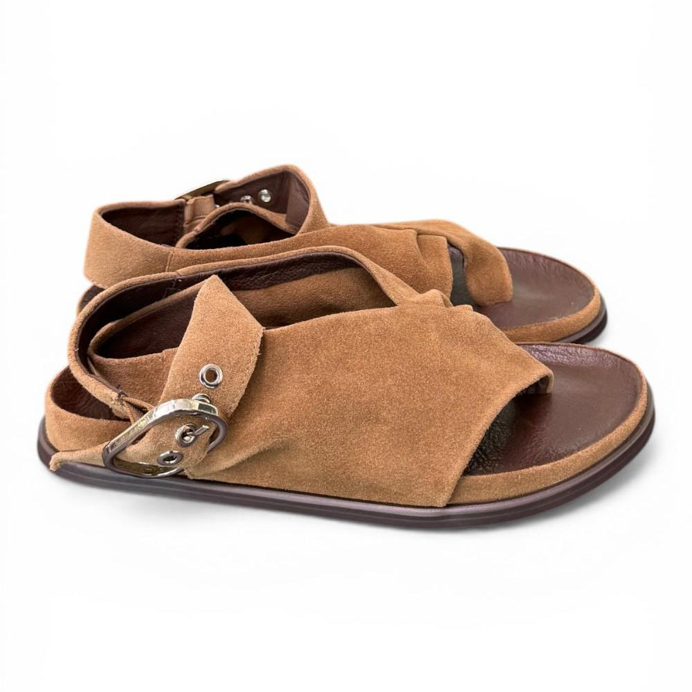 Sandalo infradito fascia suede sigaro Inuovo<BR/> 