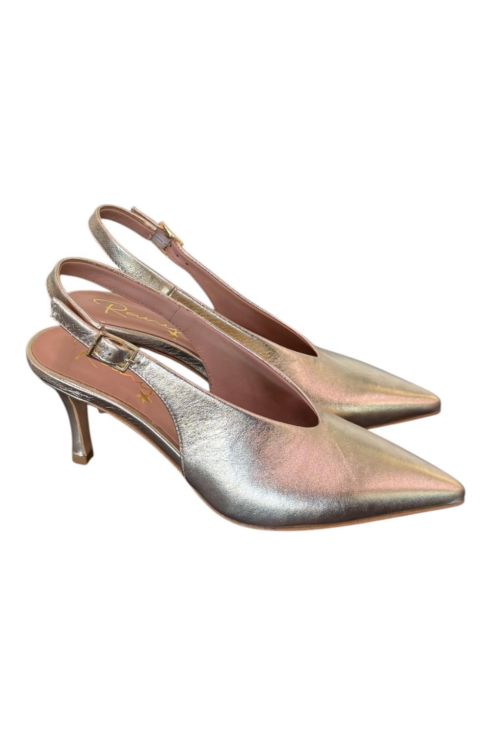 Slingback pelle platino Ranye T70<BR/> 