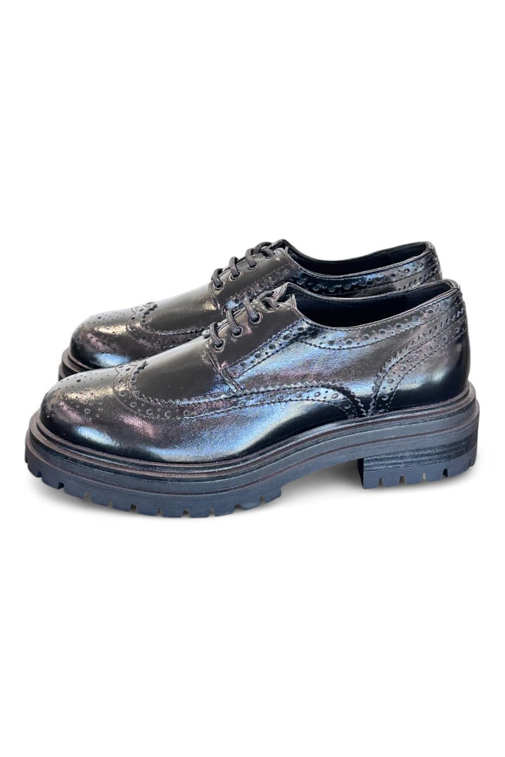 Scarpa allacciata imperiale donna Les Tulipes nera 