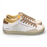 Sneaker vulcanizzata bianca beige Crime London distressed 