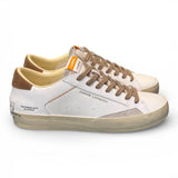 Sneaker vulcanizzata bianca beige Crime London distressed 