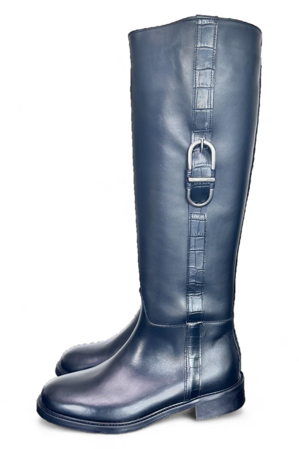 Stivale cavallerizzo nero con accessorio Cuir Noir 