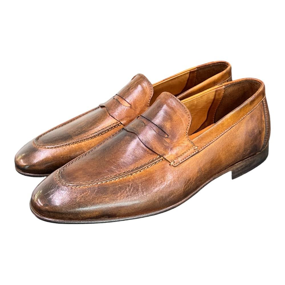 Mocassino cuoio tuffato Pawelks<BR/> 