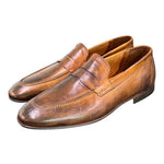 Mocassino cuoio tuffato Pawelks<BR/> 