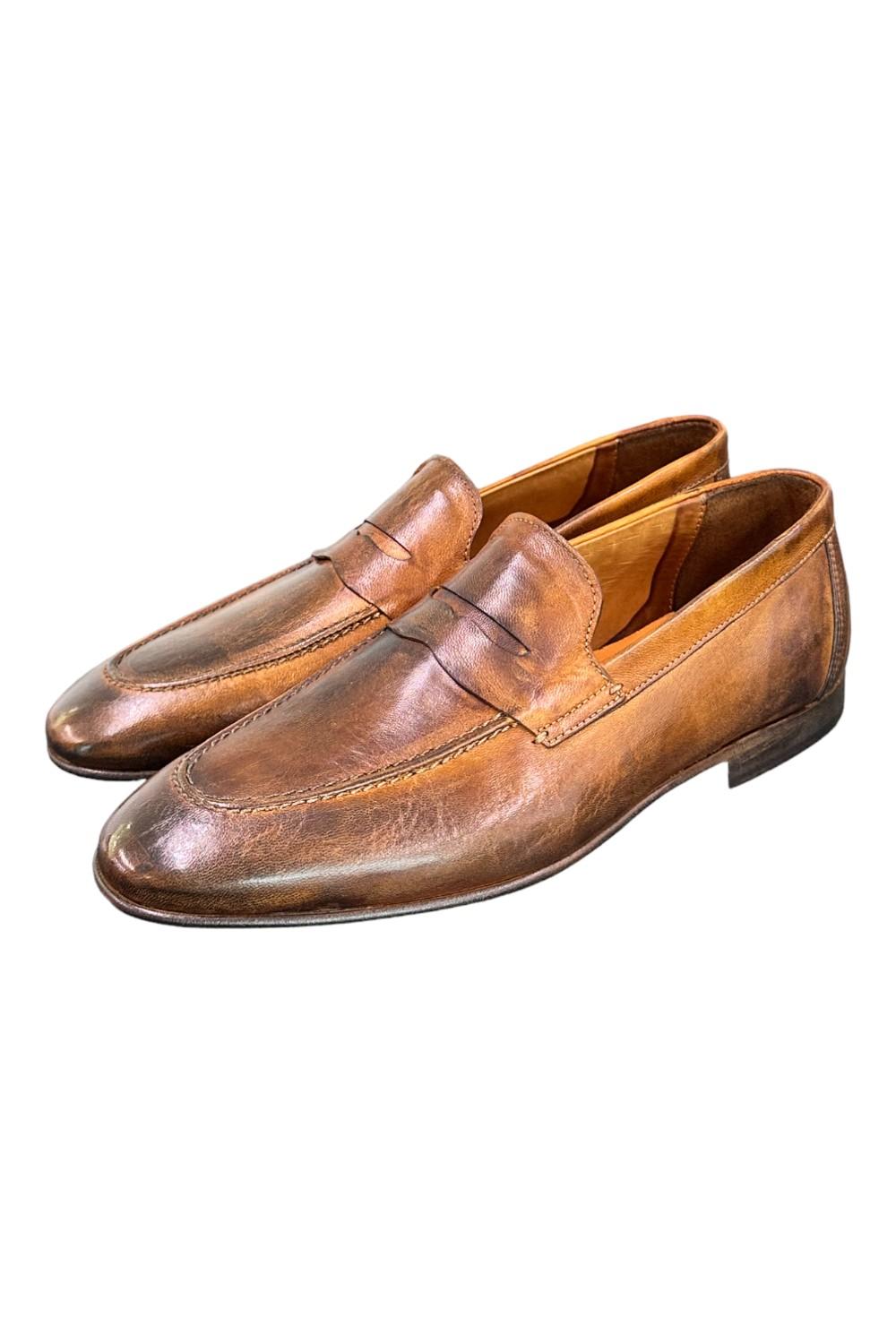 Mocassino cuoio tuffato Pawelks<BR/> 
