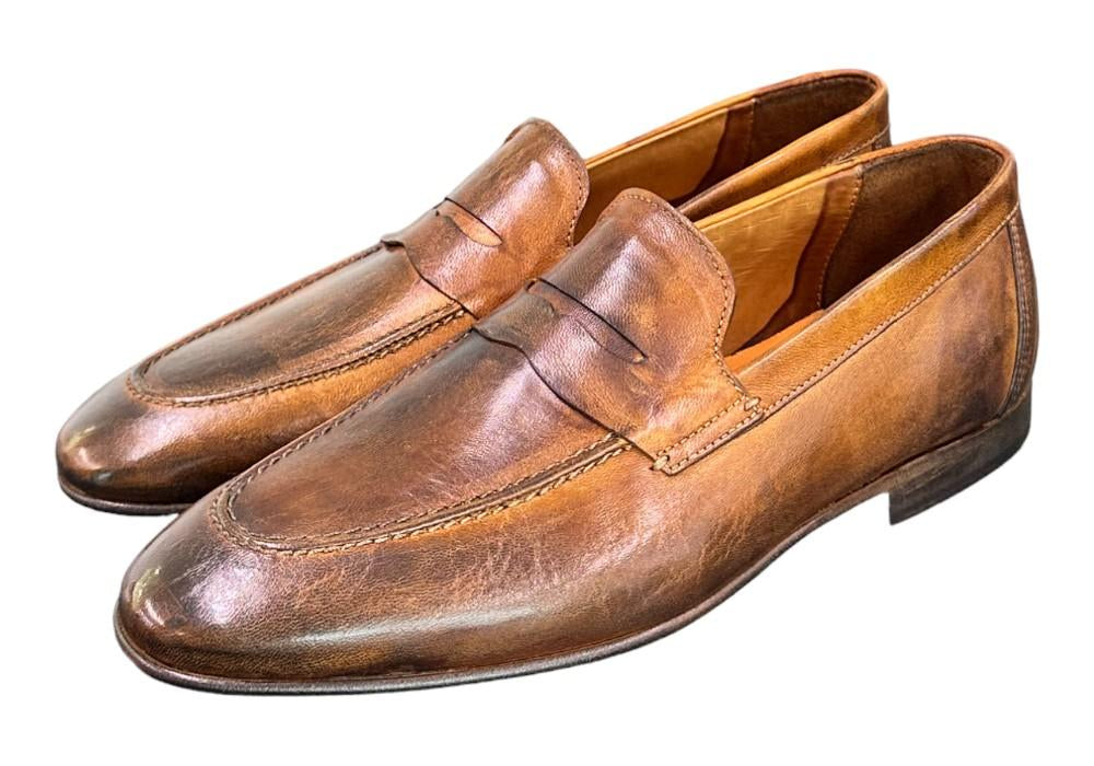 Mocassino cuoio tuffato Pawelks<BR/> 