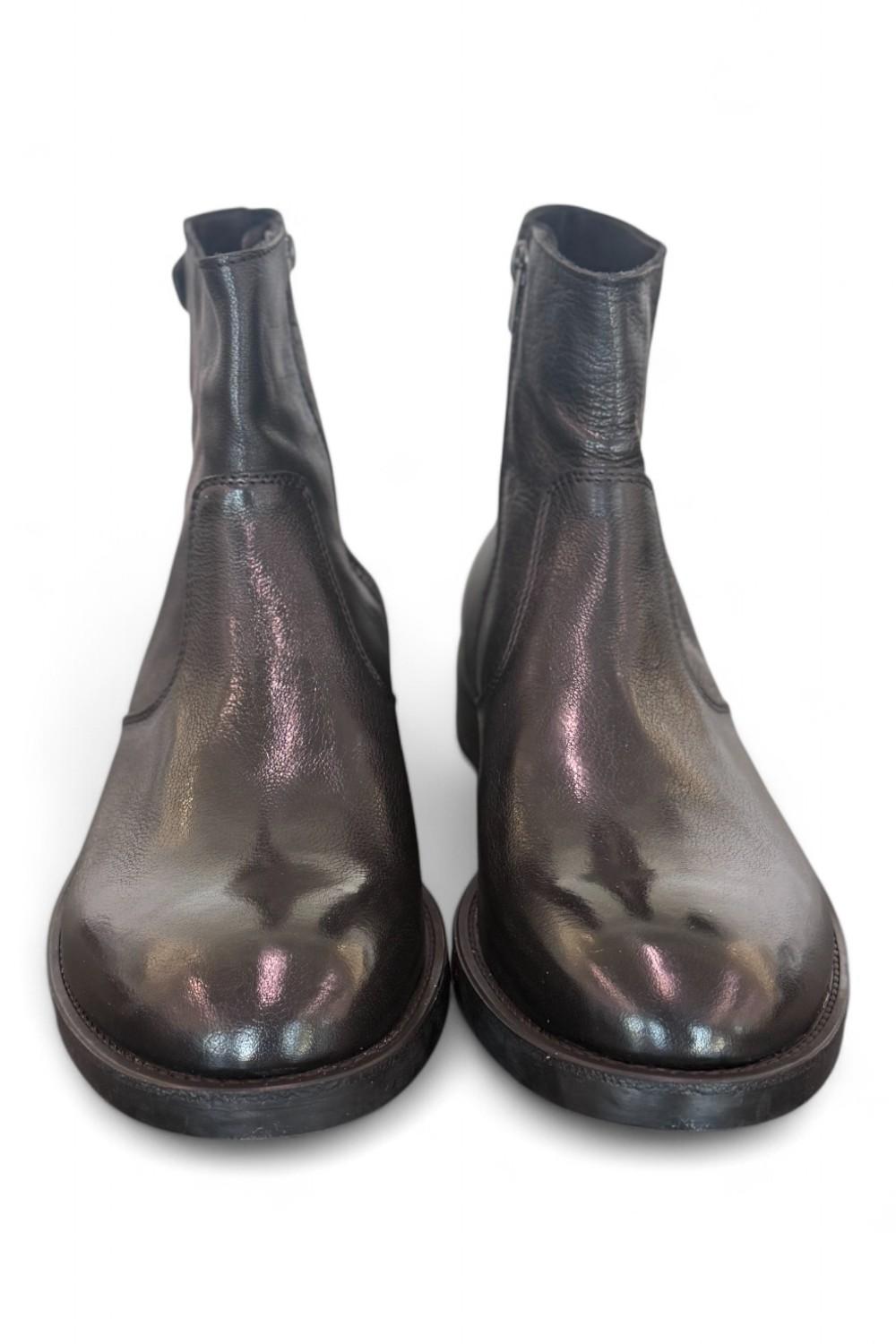 Stivaletto zip pelle nera Pawelks 