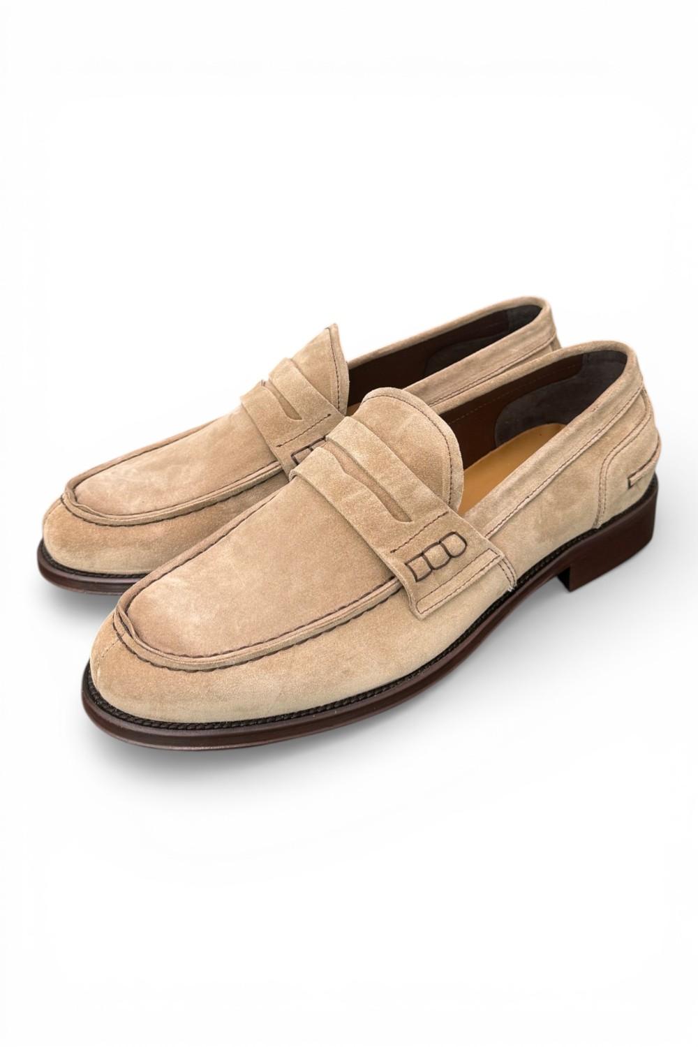 Mocassino camoscio beige Franco Fedele 