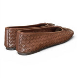 Ballerina intrecciata in pelle testa di moro Inuovo<BR/> 
