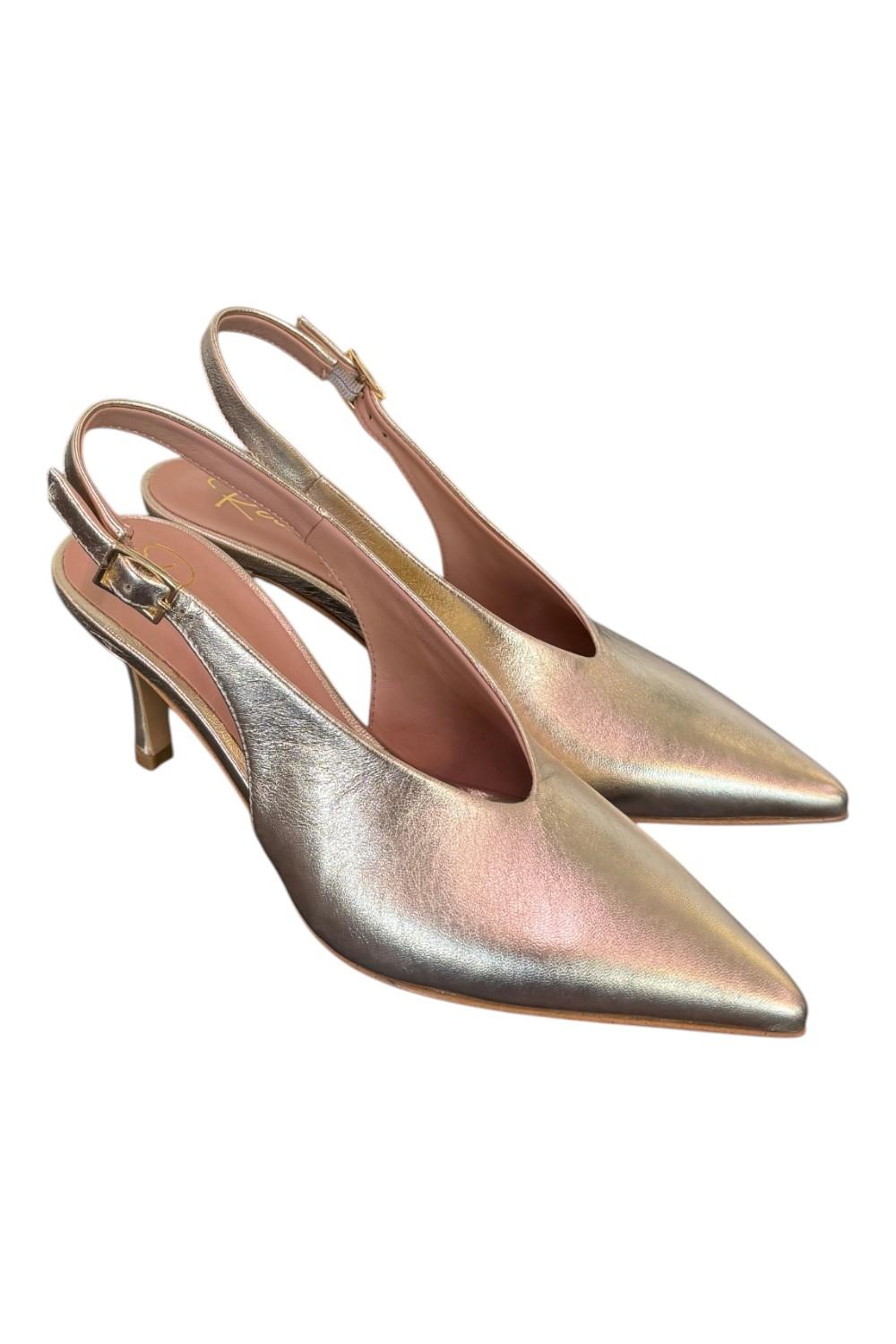 Slingback pelle platino Ranye T70<BR/> 