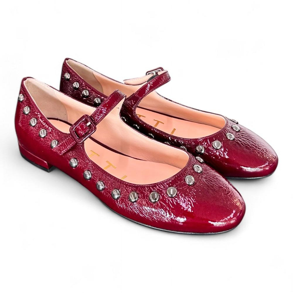 Ballerina borchie vernice bordeaux Matteo Pitti 