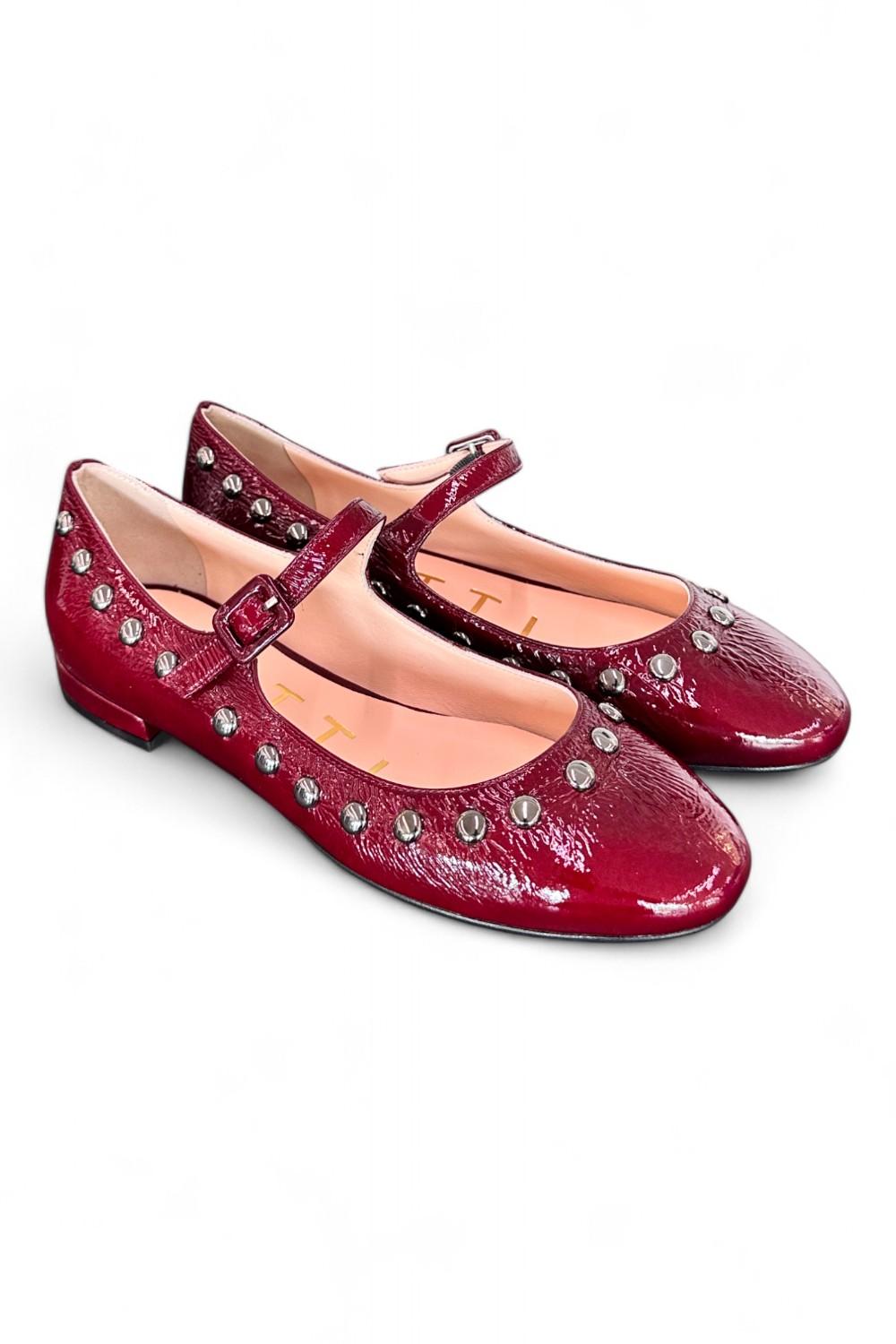 Ballerina borchie vernice bordeaux Matteo Pitti 
