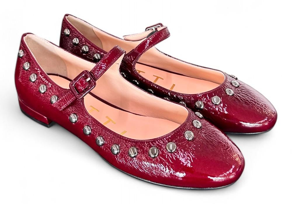 Ballerina borchie vernice bordeaux Matteo Pitti 
