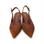 Slingback suede laserato choco Bianca Di 